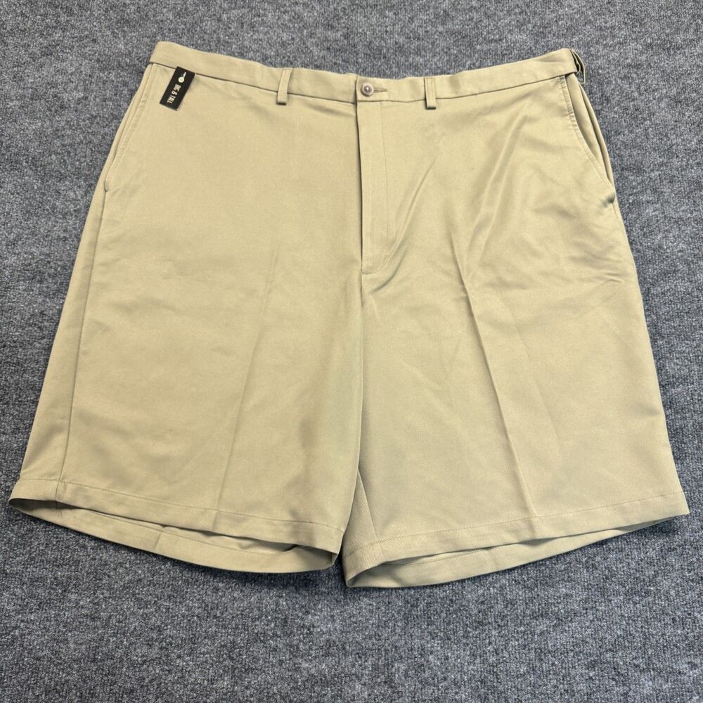 Haggar Big & Tall COOL 18 Quick Dry UPF 50+ Expandable Waist Khaki 46 NWT